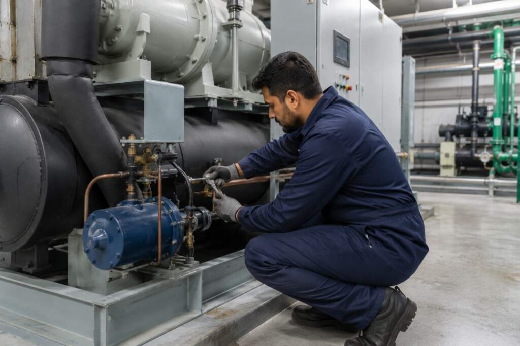 Water chiller service, and maintenance